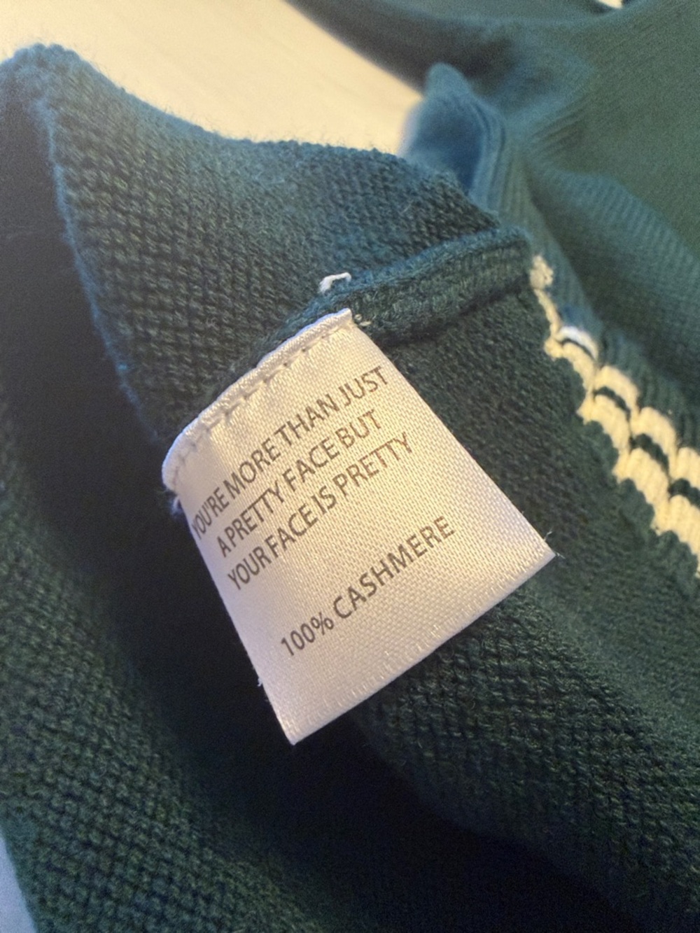 Yellow the Label Classic Forest Green Cashmere Sweater - Picture 13 of 14